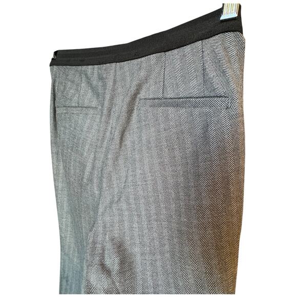 ZARA herringbone dress pants gray & black elastic waistband at back size medium - Picture 8 of 10